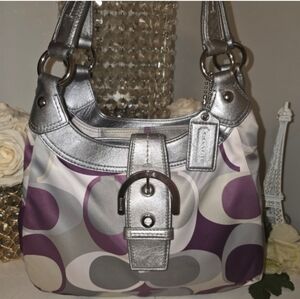 Coach Silver and Purple Shoulder Bag